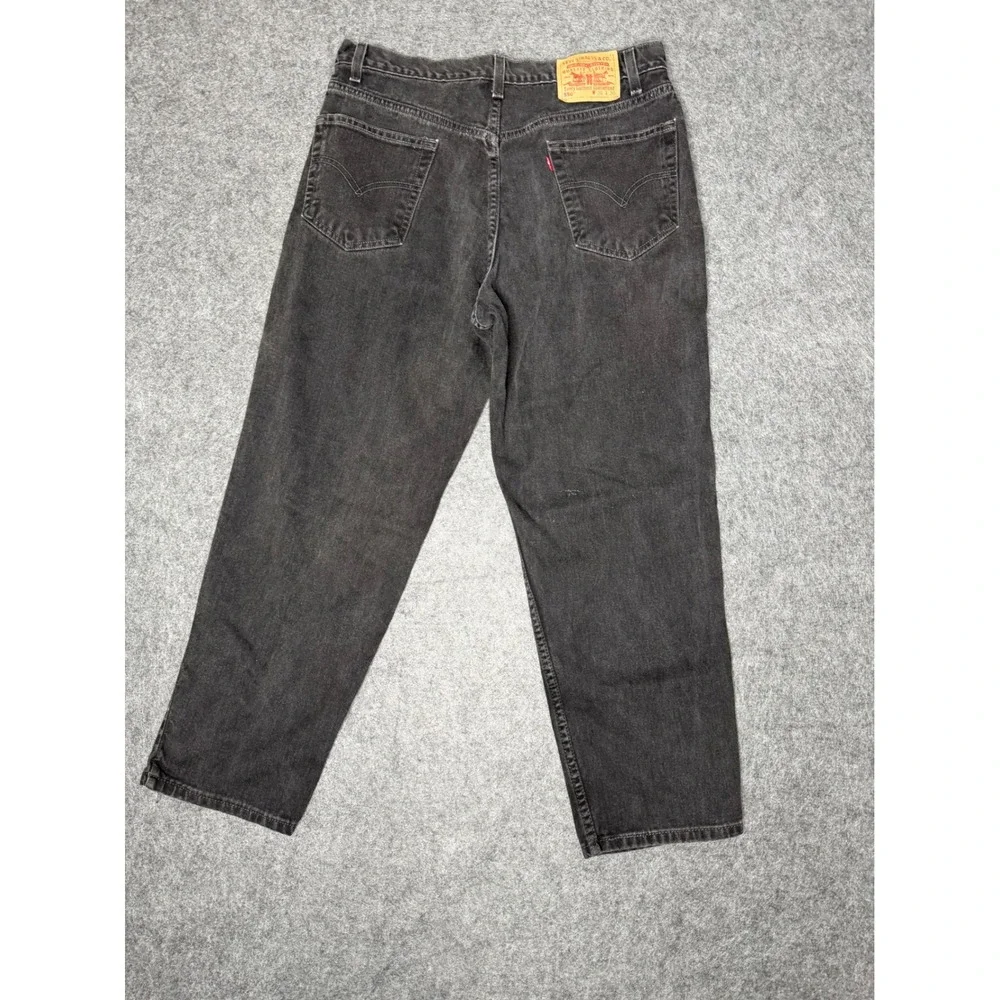 Vintage 2000‎ Levis 550 Relaxed Fit Tapered Leg Black Denim Jeans Mens 36x30